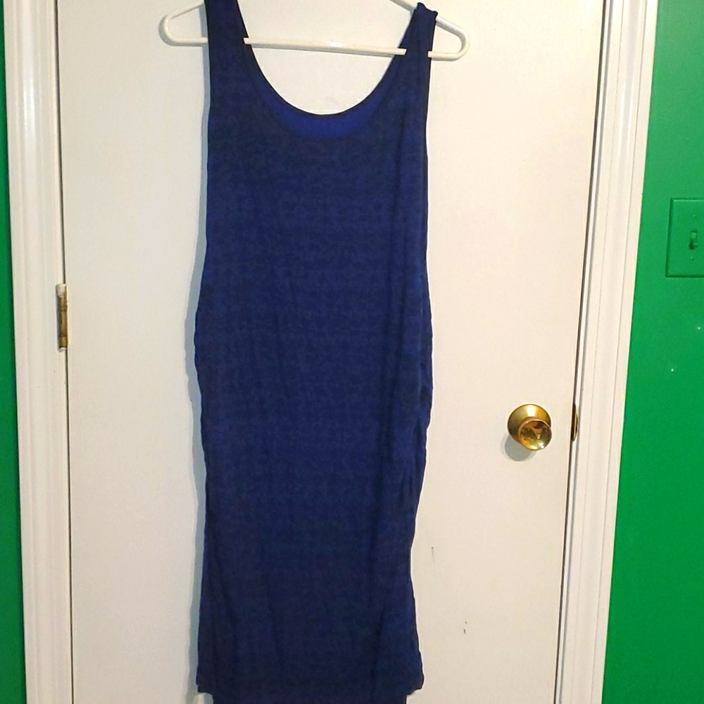 Liz Lang women's maternity blue long tank dress